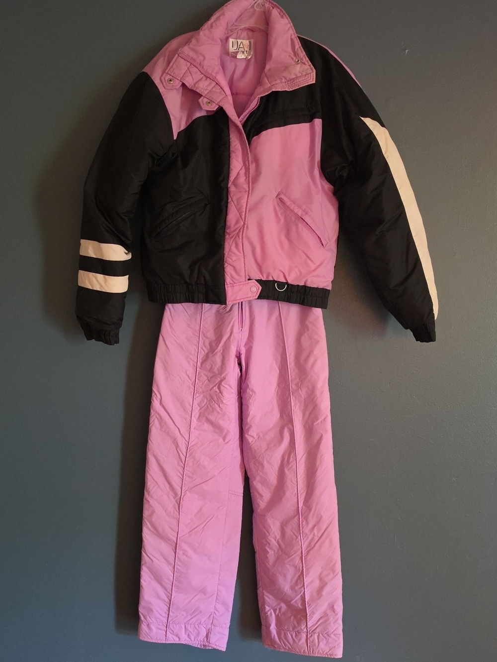 Womens Purple and Black Two-Piece Snow Suit Jacket & Pant Set